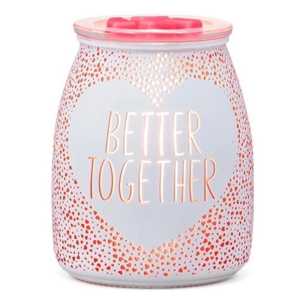❤️ SCENTSY Better Together Wax Candle Warmer Heart Love Valentine’s Decor Pink
